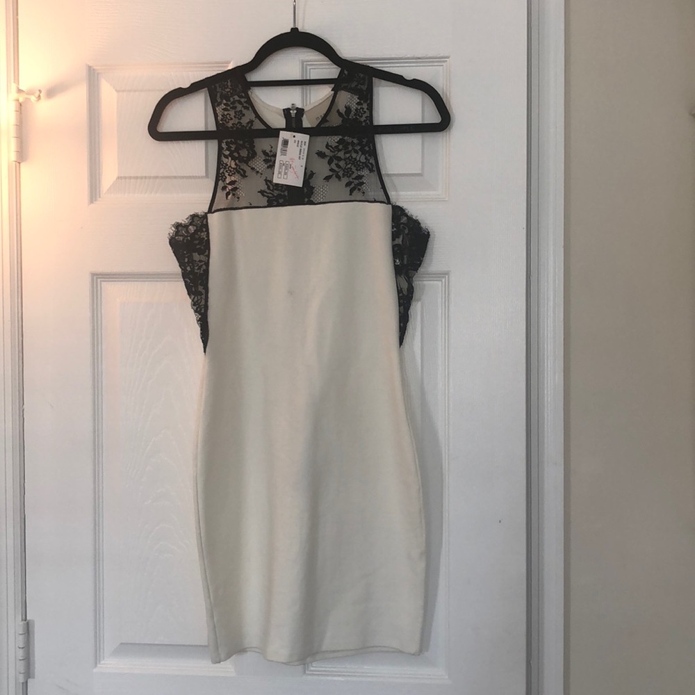 Mason dress white stretchy with lace